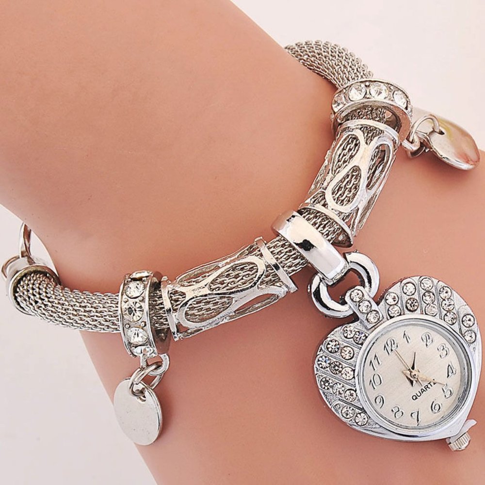 Bracelet Silver Bangle Watch Band Crystal